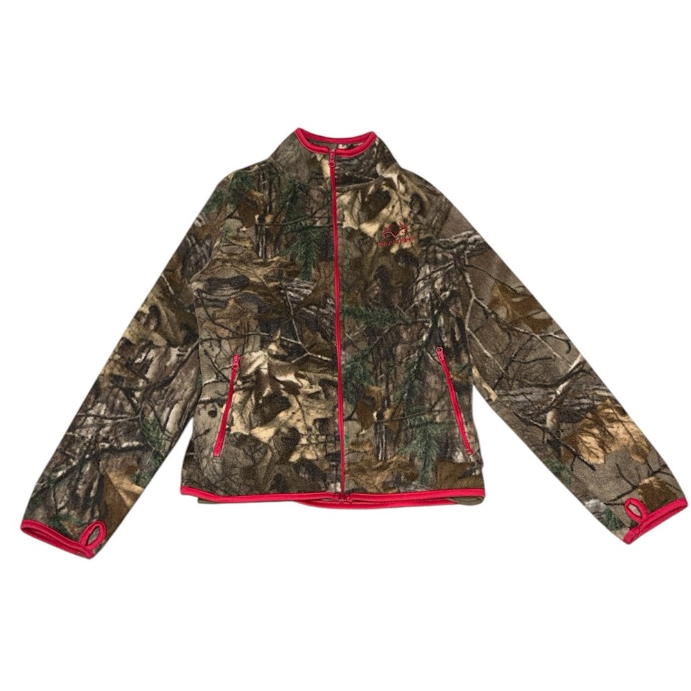 GIRLS REAL TREE CAMOUFLAGE FLEECE JACKET
